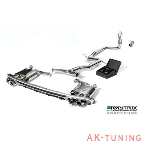 Audi A4 B9 2.0 TFSI Sedan/Avant (2016-) - Frontrör + Mittenrör + Y-rör + Valvetronic ljuddämpare + Trådlös fjärrkontrollsats ...