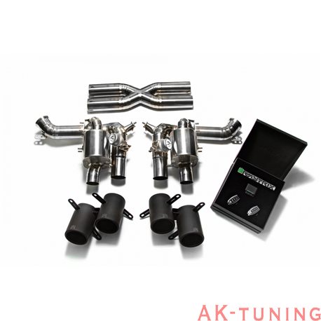 Ferrari F12 Berlinetta 6.3 V12 (2012-) - Quad Titanium matt svarta ändrör (4x101mm) | QT13M