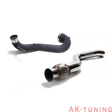 Mercedes CLA-Class C117 CLA45 AMG (2013-) - Ceramic Coated High-flow Performance Decatted downipe with Cat-simulator + link p...