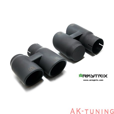 BMW 3 Series F30/F31 320i/328i (N26B20) (2014-2015) - Quad matt svarta ändrör (4x89mm) | QS15M