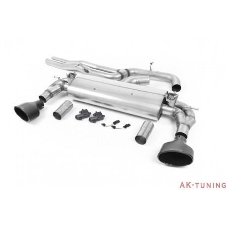Audi RS3 Sedan/Sportback (8V MQB Facelift) Cat-back - Non-resonated (mindre dämpad) med Cerakote svarta ovala ändrör 3" | SSX...