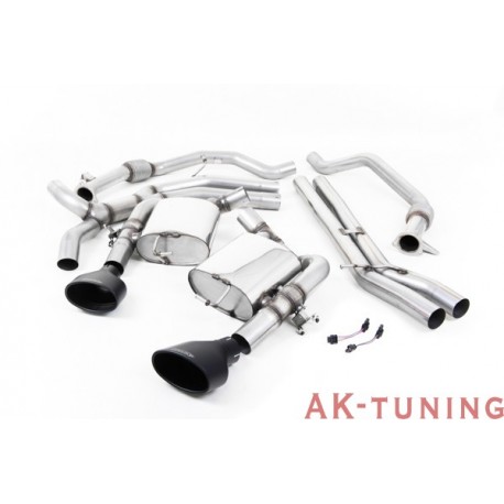Audi RS4 B9 2.9 V6 Avant - Cat-back - Resonated (Race-mindre dämpad) inkl spjäll - svarta ovala ändrör - 2,76" | SSXAU751