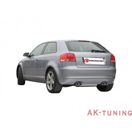 Audi A3 (8P) - 1.9TDi DPF (105hk) - 2.0TDi DPF (140hk) 06/2005 - - Rostfritt bakre ljuddämpare med oval Sport Line ändrör 135...