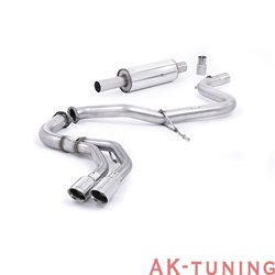 Audi A3 2.0 TDI 150 MQB 2WD Cat-back - Resonated (mer dämpad). Polished ändrör. 2,76" | SSXAU358