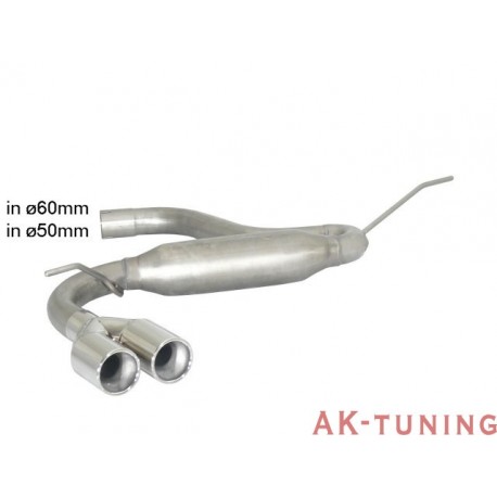 Audi A3 (8V) - 1.4TFSI (122hk) 2012 - 2014 - Rostfritt bakre ljuddämpare med runda ändrör 2x80 mm | R-50.0491.26
