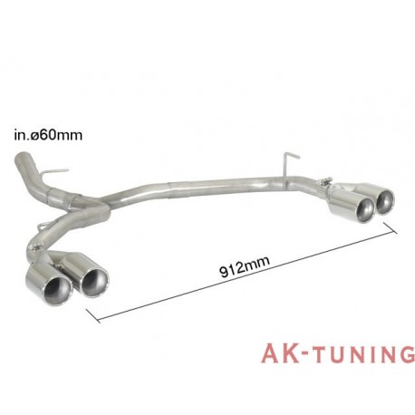 BMW - E81(3porte-3doors) 123d (204hk) 2007 - - Rostfritt bakre rör vänster/höger med runda ändrör 2x80 mm | R-50.0404.26