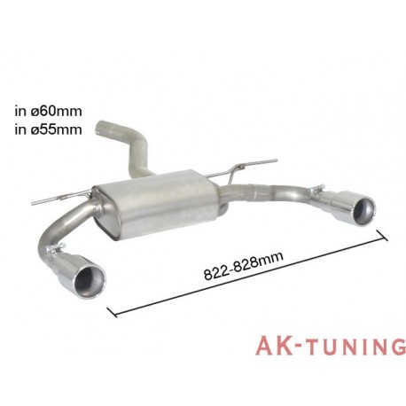 BMW - F31(Touring) 320D (160hk) 2013 - 2015 - Rostfritt bakre ljuddämpare vänster/höger med runda ändrör 90 mm - BMW "M-Sport...