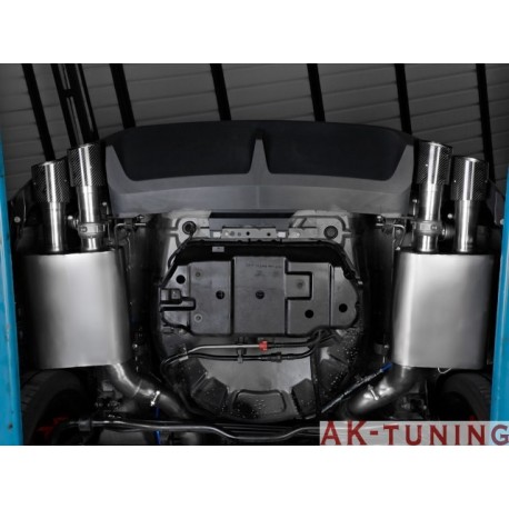 Ford Mustang V - 5.0 V8 (418hk) 2011 - - Rostfritt mitten dämpare +&nbsp;Rostfritt bakre ljuddämpare vänster/höger med runda kolfi...