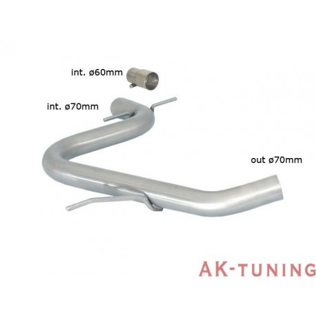 Volkswagen Golf Mk6 - 2.0 GTI TSI (211hk) ø70mm 2009 - - Rostfritt mittenrör group N - överdimensionerat avgasrör diameter 70...