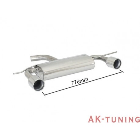 Volkswagen Scirocco - 1.4TSI (160hk) 2008 - 2014 - Rostfritt bakre ljuddämpare vänster/höger med runda ändrör 102 mm - Bakre ...