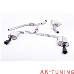 Audi A4 1.8 TFSI B8 (160hk manuell endast) Sedan & Avant Cat-back - Dubbla utblås Cerakote svarta ändrör. Kräver A4 3.2 S-lin...