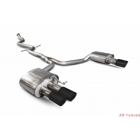 Audi A5 B8 2.0 TFSI - Cat-back (non-resonated) - Daytona (quad) Svarta keramiska ändrör - Scorpion | SAUS073C