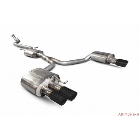 Audi A5 B8 2.0 TFSI - Cat-back (resonated) - Daytona (quad) Svarta keramiska ändrör - Scorpion | SAU073C