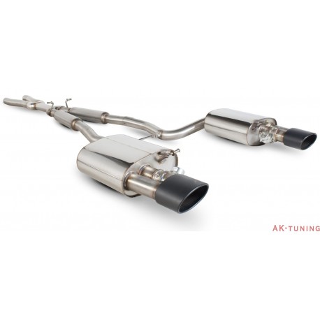 Audi RS4 4.2 V8 B7 - Cat-back (resonated) med vakum spjäll - EVO Svarta keramiska ändrör - Scorpion | SAU029C