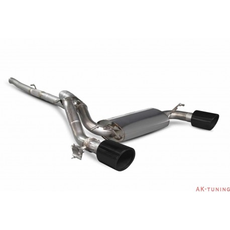 Ford Focus MK3 RS - Cat-back system med elektriska avgasspjäll - Indy Svarta keramiska ändrör - Scorpion | SFD084C