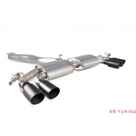 Audi S3 2.0T 8V Saloon - Cat-back (non-resonated) med elektriska avgasspjäll - Daytona Svarta keramiska ändrör - Scorpion | S...