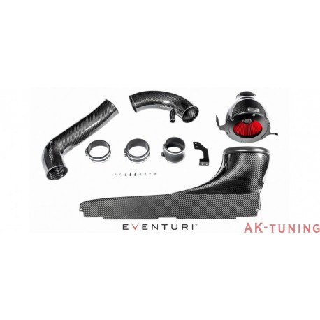 Audi RS3 8V - Svart Kolfiber insug med Metal Turbo Tube - Eventuri | EVE-8VRS3G1-MTL-LHD-INT