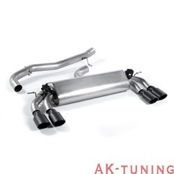 Volkswagen Golf MK7 R 2.0 TSI 300hk Cat-back - Non-resonated (mindre dämpad). Cerakote svarta ovala ändrör 3" | SSXVW260