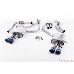 Audi S4 3.0T V6 - Cat-back (resonated) mer dämpad - Quad GT-100 Burnt Titanium ändrör | SSXAU643