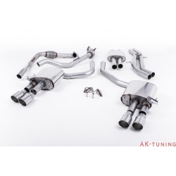 Audi S4 3.0T V6 - Cat-back (resonated) mer dämpad - Quad GT-90 Polished ändrör | SSXAU644