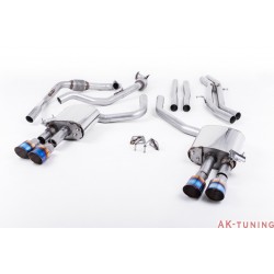 Audi S4 3.0T V6 - Cat-back (non-resonated) mindre dämpad - Quad GT-100 Burnt Titanium ändrör | SSXAU653