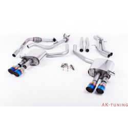 Audi S4 3.0T V6 - Cat-back (non-resonated) mindre dämpad - Quad GT-90 Burnt Titanium ändrör | SSXAU654