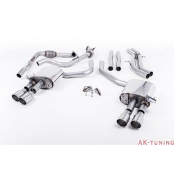 Audi S4 3.0T V6 - Cat-back (non-resonated) mindre dämpad - Quad GT-90 Polished ändrör | SSXAU655