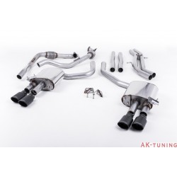 Audi S4 3.0T V6 - Cat-back (non-resonated) mindre dämpad - Quad Cerakote Black Oval ändrör | SSXAU656
