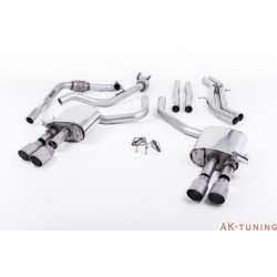 Audi S4 3.0T V6 - Cat-back (non-resonated) mindre dämpad - Quad GT-90 Titanium ändrör | SSXAU657