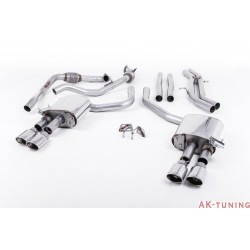 Audi S4 3.0T V6 - Cat-back (non-resonated) mindre dämpad - Quad Polished Oval ändrör | SSXAU659