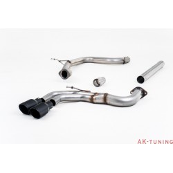 Audi A3 2.0 TDI 150 MQB 2WD Cat-back - Non-resonated (mindre dämpad). Cerakote svarta ändrör 2,76" | SSXAU565