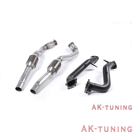 Audi RS6 C7 4.0 V8 TFSI biturbo Downpipes med svart coating - 76mm Downpipes med 100-cell racekatalysatorer för extremt trimm...