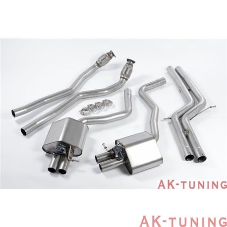 Audi RS6 C7 4.0 V8 TFSI biturbo Cat-back - Non-resonated (mindre dämpad). Använder OEM ändrör 2,75" | SSXAU365