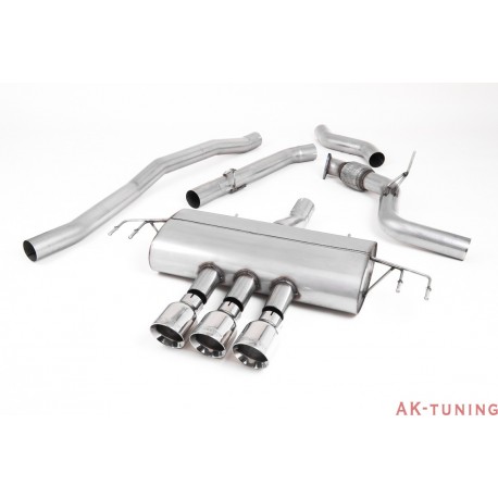 Honda Civic Type R FK8 Turbocharged 2.0 i-VTEC - Cat-back (non-resonated race) 3x Polished GT-100 utblås - 3" | SSXHO252