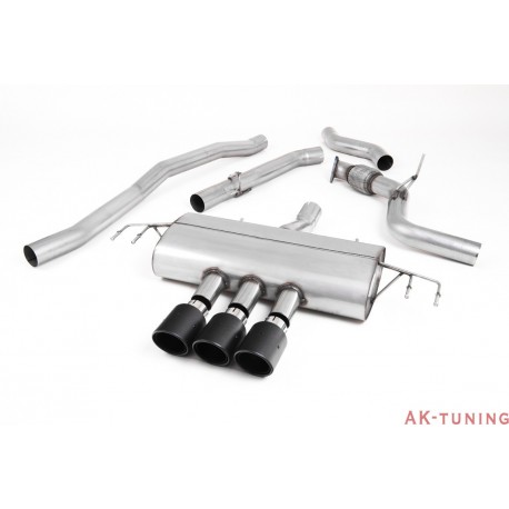 Honda Civic Type R FK8 Turbocharged 2.0 i-VTEC - Cat-back (non-resonated race) 3x Carbon Jet-100 utblås - 3" | SSXHO250
