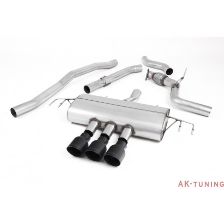 Honda Civic Type R FK8 Turbocharged 2.0 i-VTEC - Cat-back (non-resonated race) 3x Cerakote Black GT-100 utblås - 3" | SSXHO251