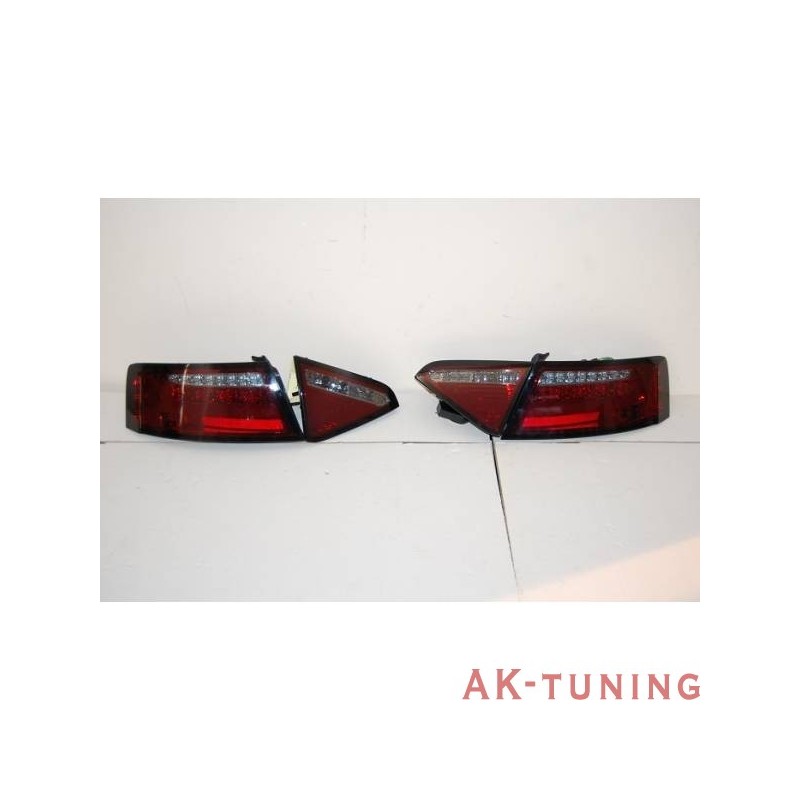 Bakre lyktor AUDI A5 24D 0709 LED RED/SMOKED FLASHING LED AKTuning