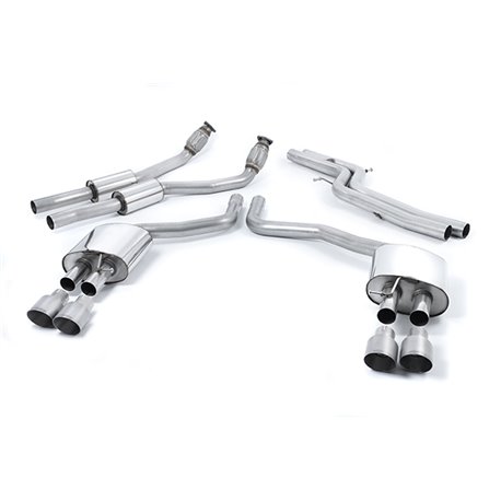 Audi S7 4.0 TFSI quattro S-tronic Cat-back - Non-resonated (mindre dämpad) med Titanium ändrör 2,76" | SSXAU374