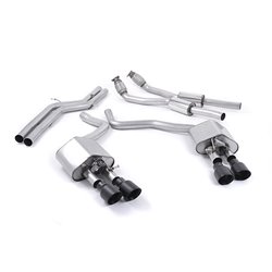 Audi S7 4.0 TFSI quattro S-tronic Cat-back - Non-resonated (mindre dämpad) med Cerakote svarta ändrör 2,76" | SSXAU448